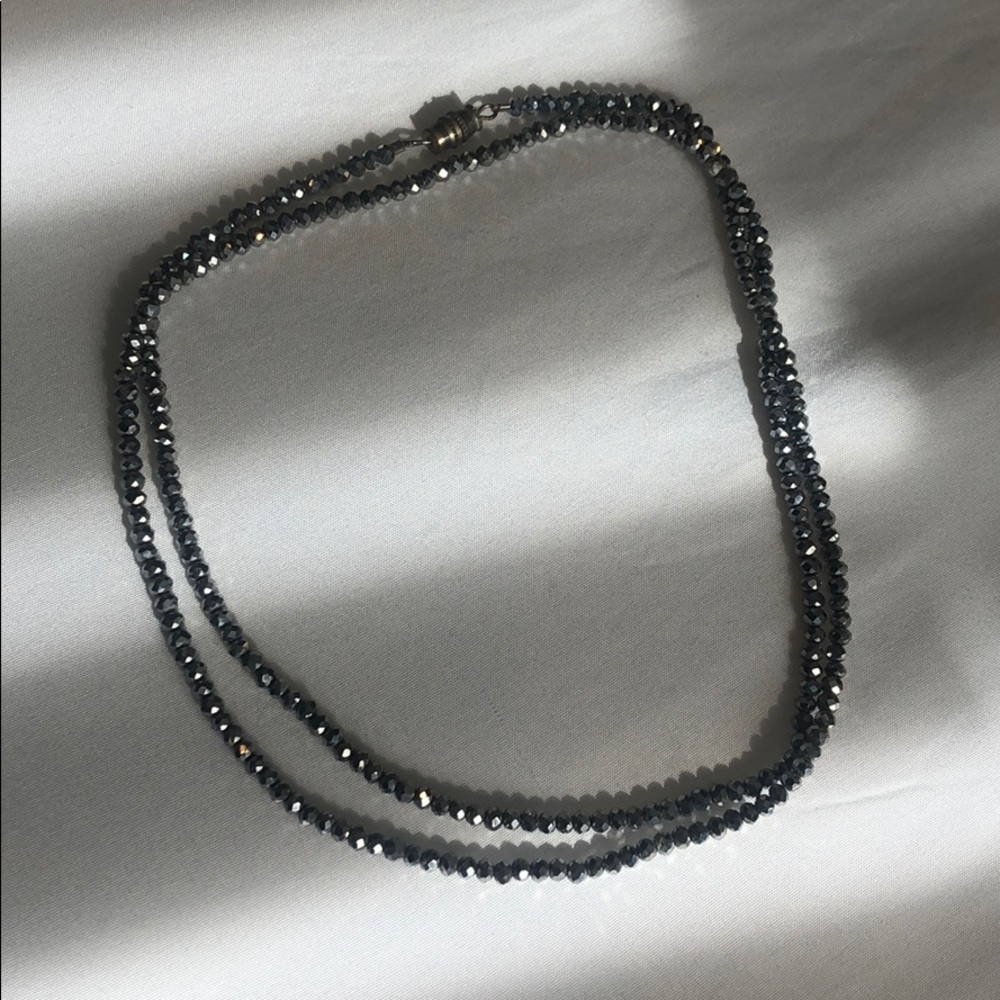 Gunmetal Double Layer Choker Beaded